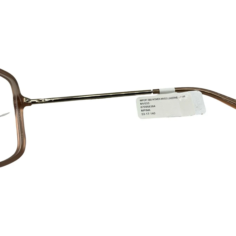 Madewell Laverne Square Eyeglasses MV033 MPINK Pink Gold 53-17-140 NEW